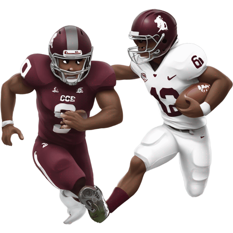 USC football player crushing a Texas A&M football player  emoji