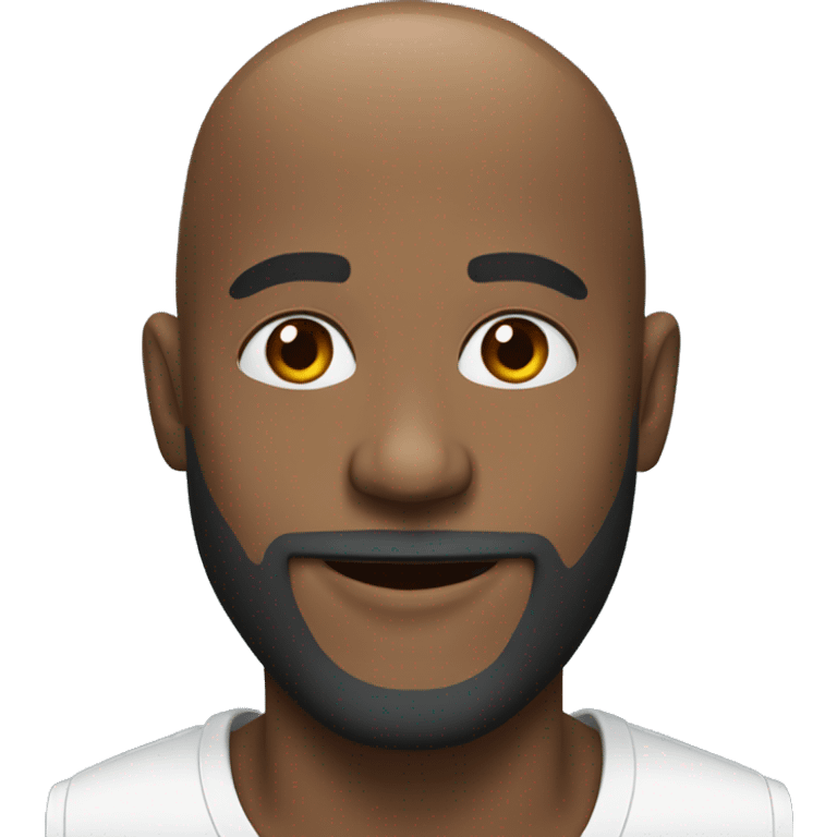 Black bald man with beard and smiling emoji