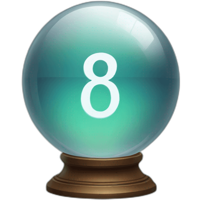 Crystal ball with numbers 1, 6, 8 inside emoji