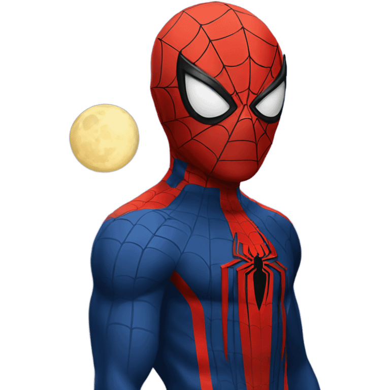 Spiderman and the moon emoji