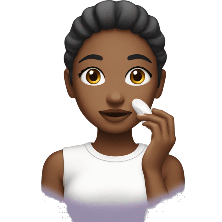 A girl doing her skincare emoji