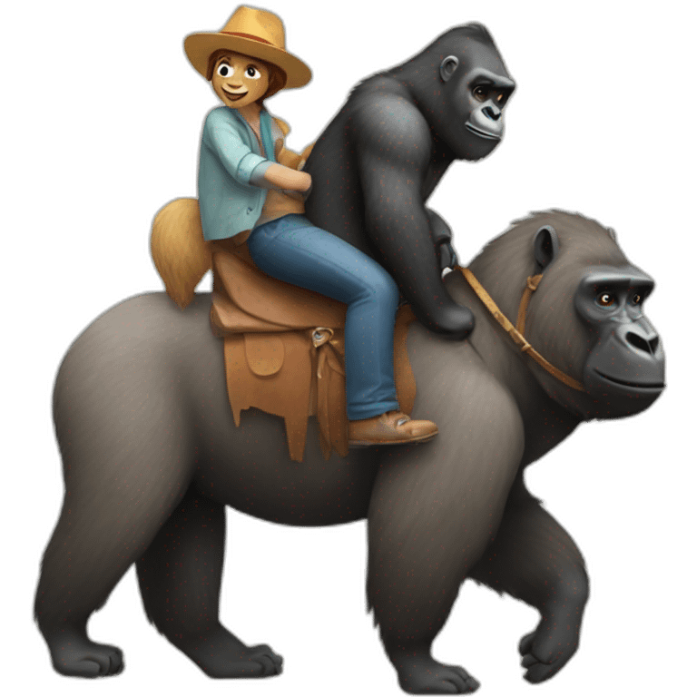 Gorilla riding a Llama emoji