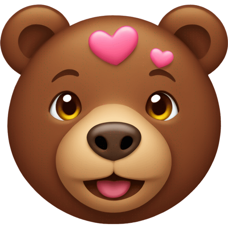 brown bear with hearts emoji