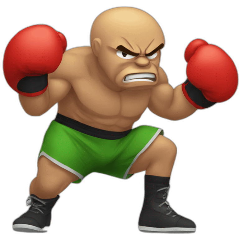 angry weak fighter with boxing gloves emoji