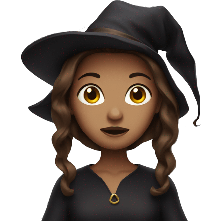 Witch with brown hair emoji