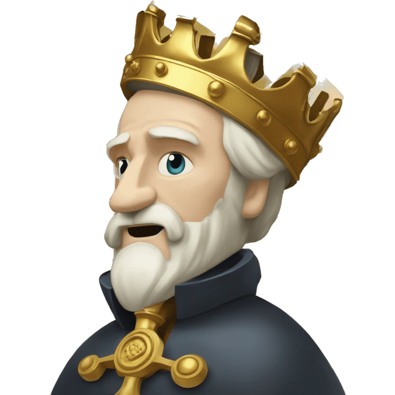 Vintage King Claudius hamlet old man big beard gold crown playing chess emoji