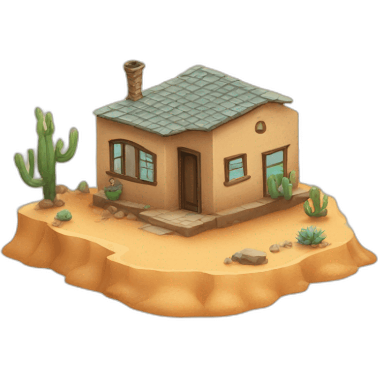 Tiny desert house emoji