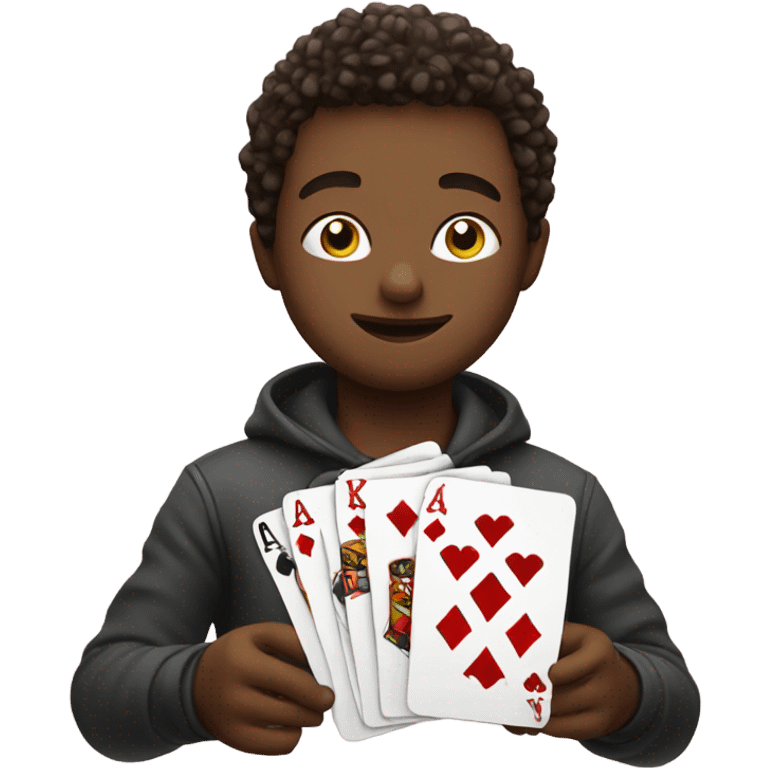 Boy play poker emoji