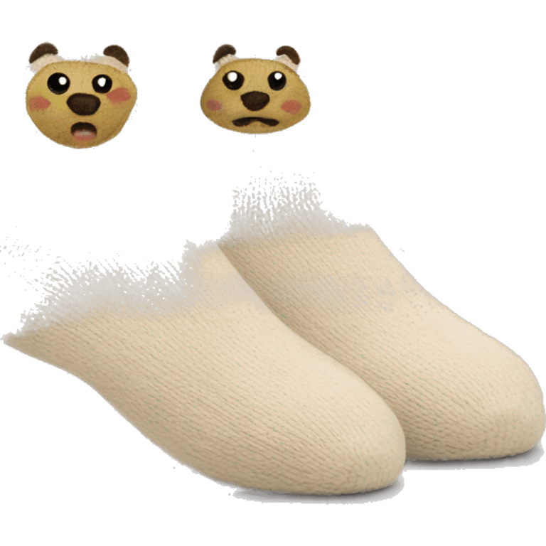 Two beige home socks emoji