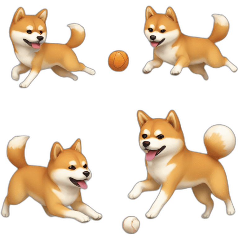 Shiba inu playing with ball emoji