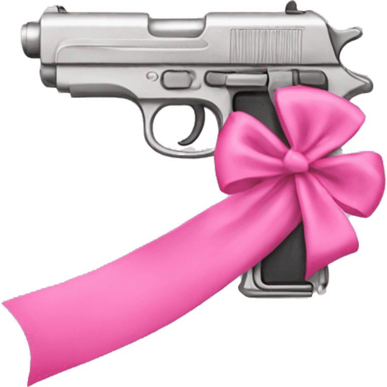 pink pistol with a pink ribbon emoji