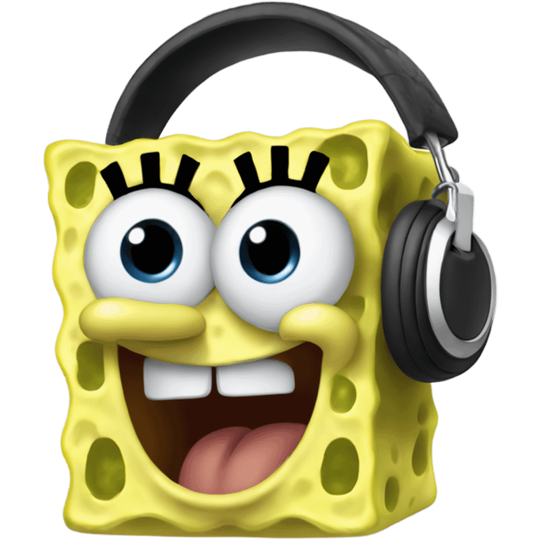 spongebob listening with airpods emoji