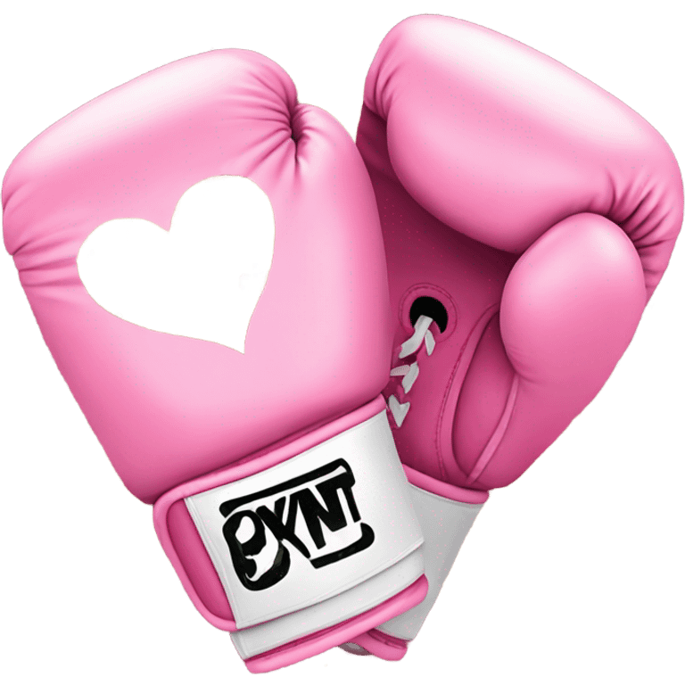 Pink boxing gloves with heart and flowers and glitter  emoji