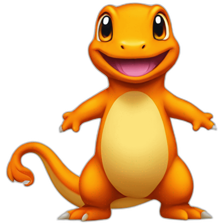 charmander standing on white background emoji