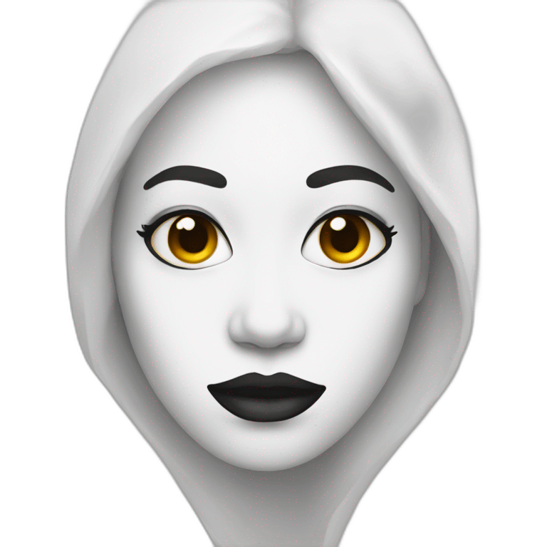 Black Woman face covered in white paint emoji