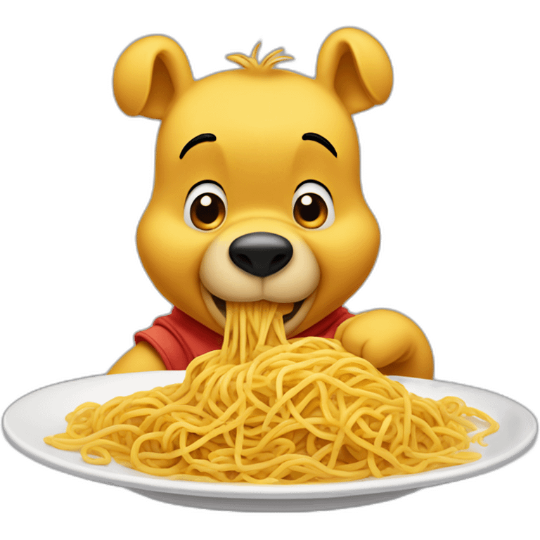 winnie the pooh eating spaghetti emoji