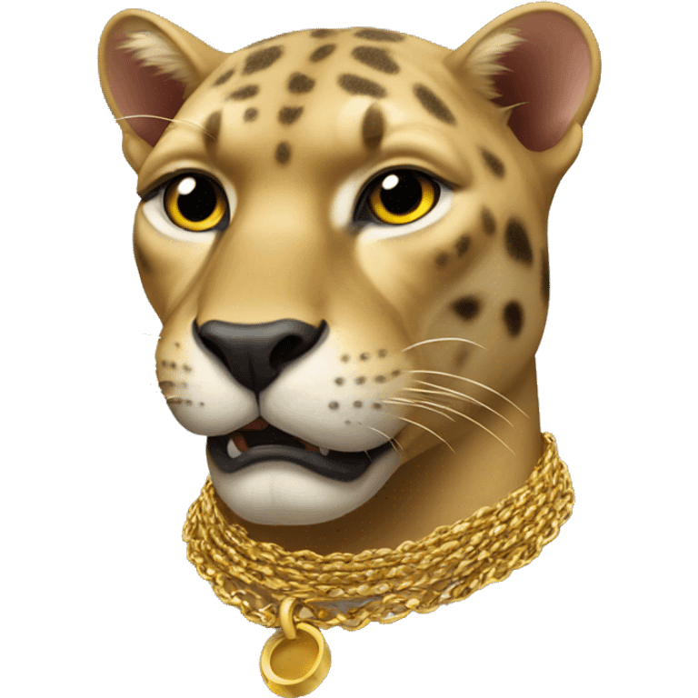 panther with golden necklace like a rapper  emoji