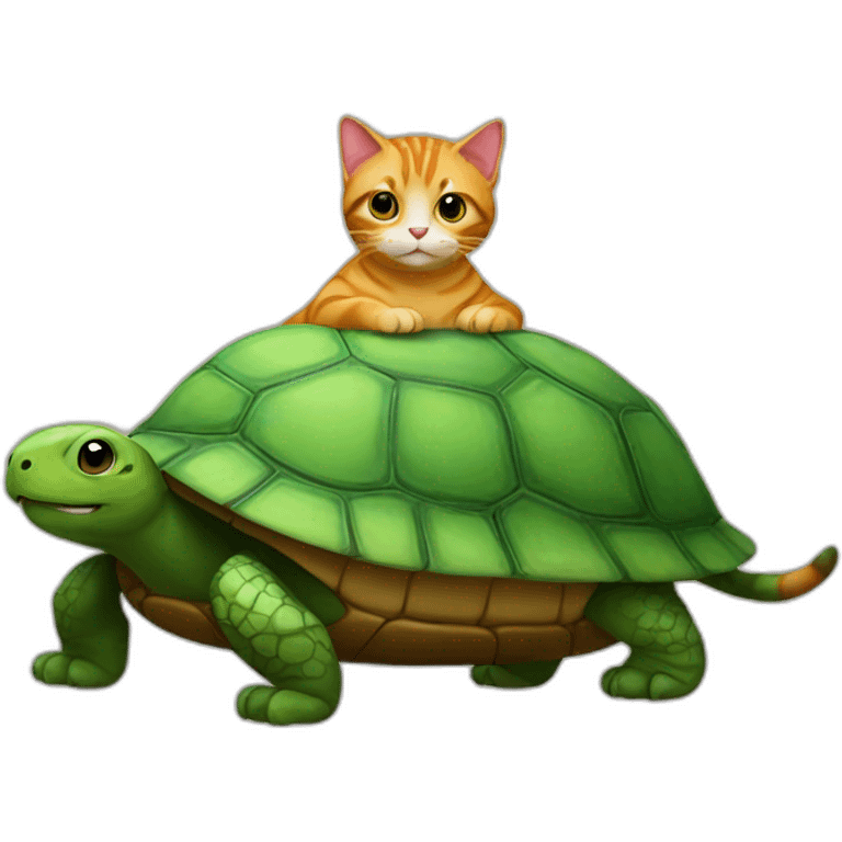 Cat on a turtle emoji