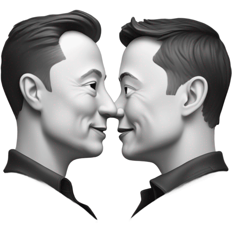 Elon Musk kissing Elon musk emoji