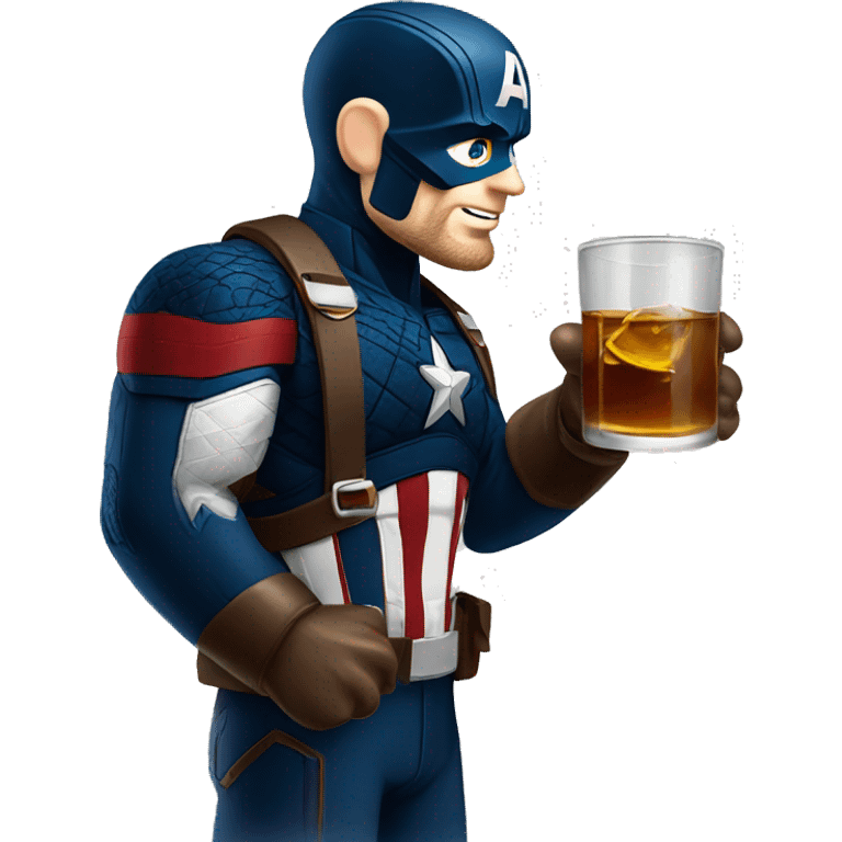 Captain america drinking whisky  emoji