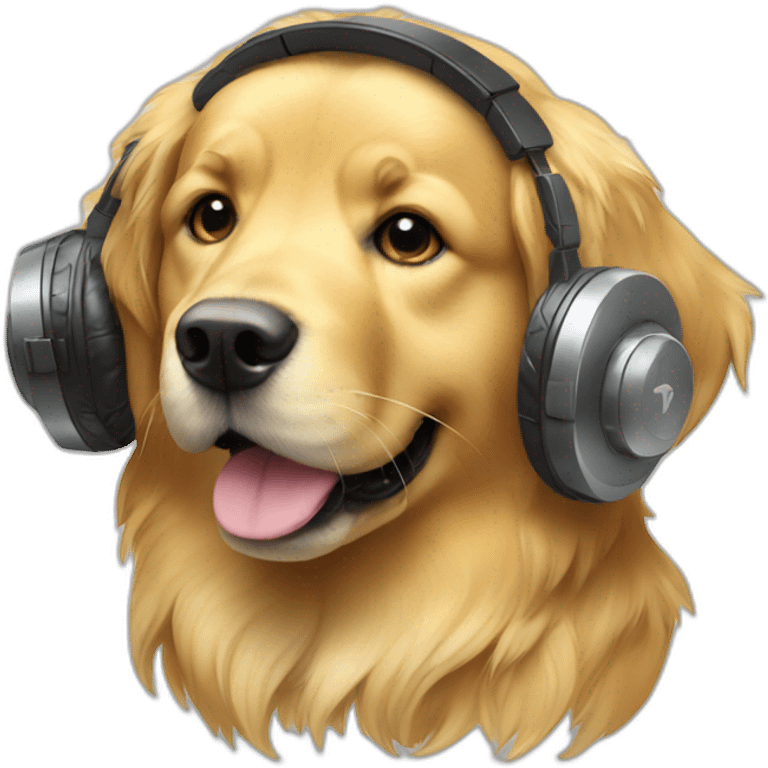 Golden retriever dj emoji