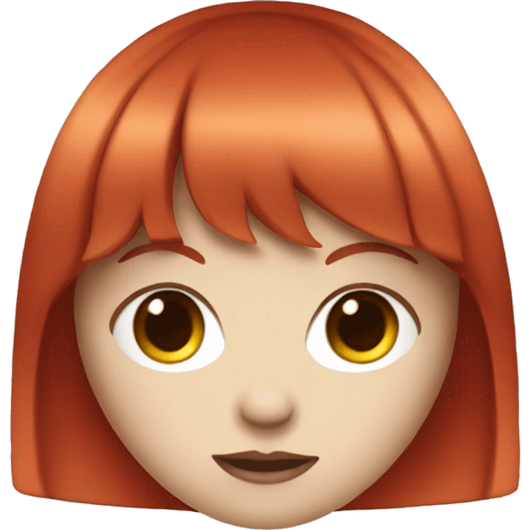 pale girl with red hair and bangs looking alternative emoji