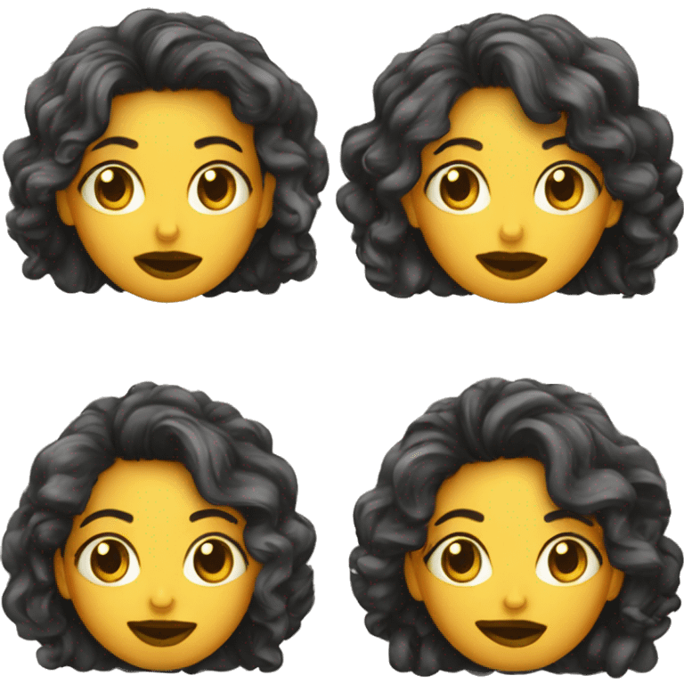 emoji con una cejaa levantada y los labios inchados y un moño en el pelo emoji