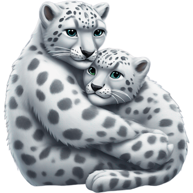 Snow leopard and Bear Hugging emoji