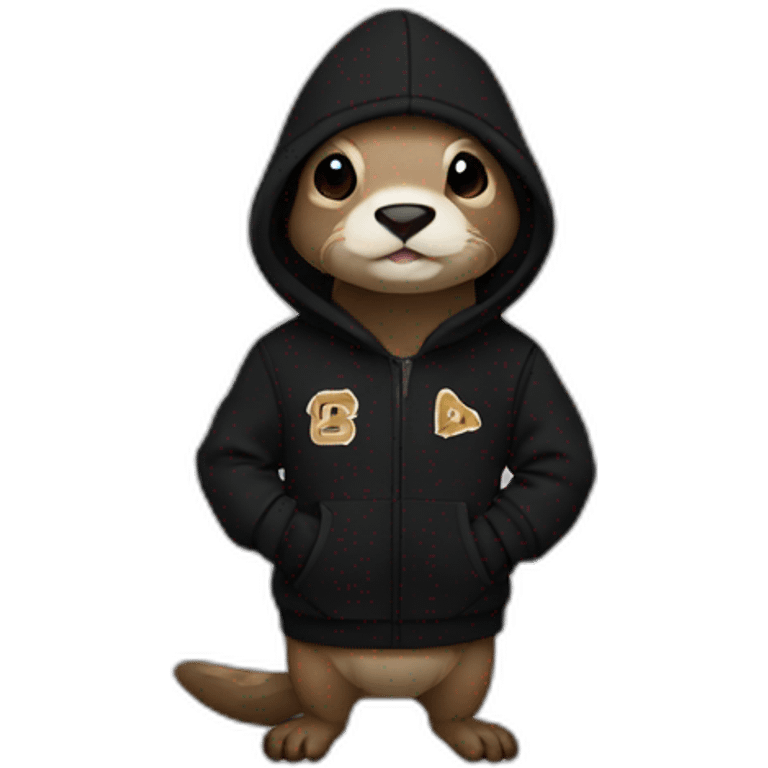 otter in black adidas hoodie emoji