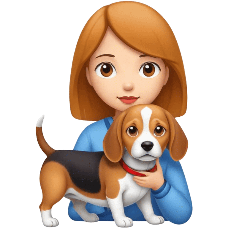 girl with beagle emoji