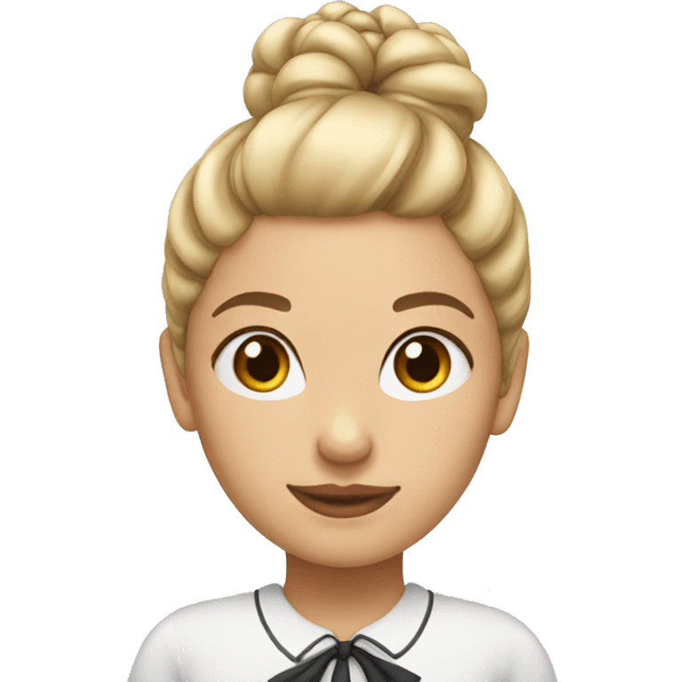 school girl blonde bun emoji