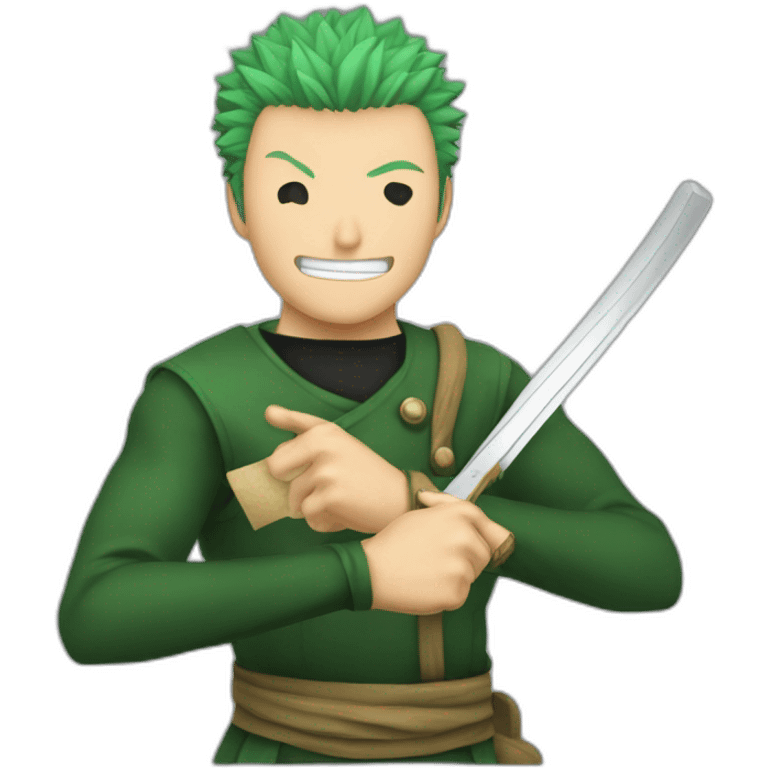 Zoro roronoa avec une carte dans les mains emoji