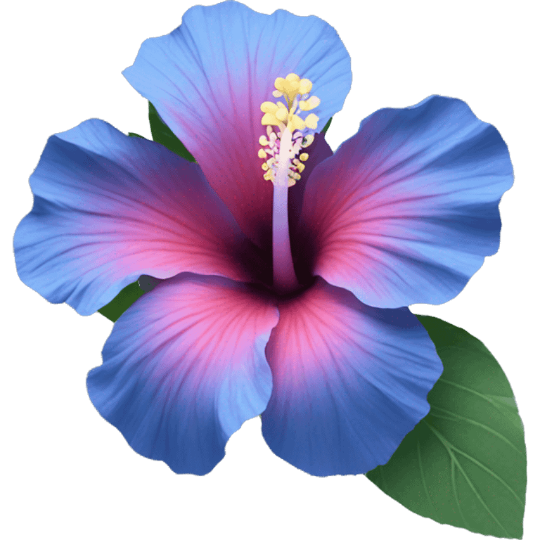 Blue hibiscus flower emoji