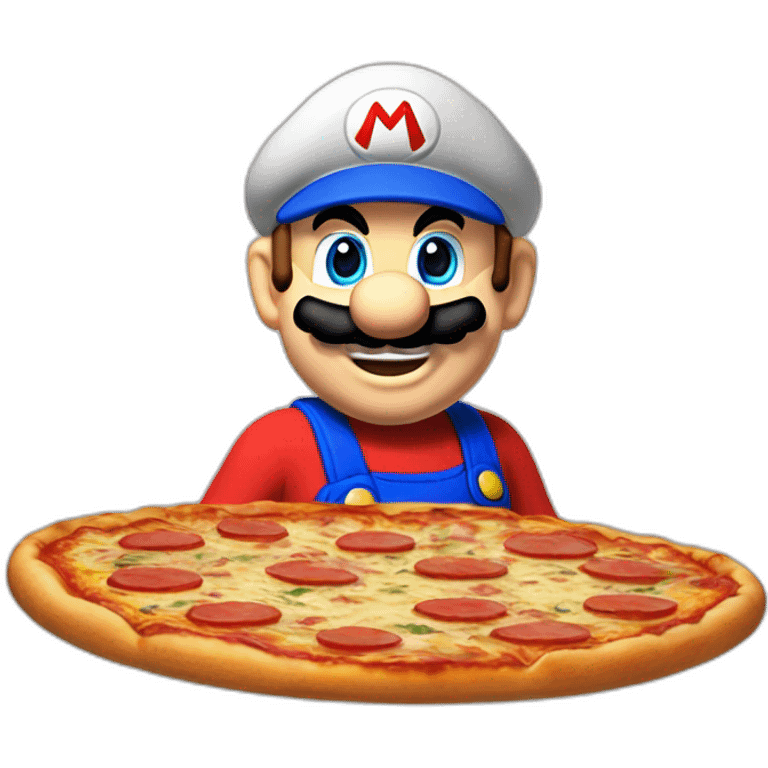 Mario rouge avec des pizza emoji