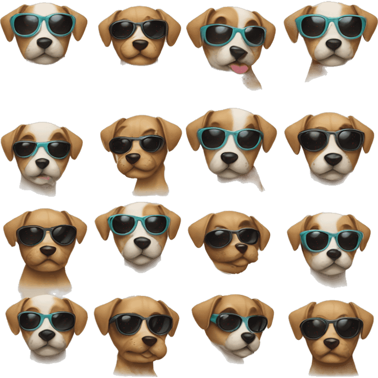 Puppies wearing sunglasses emoji