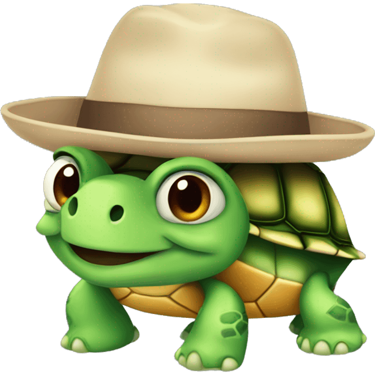 turtle with hat emoji