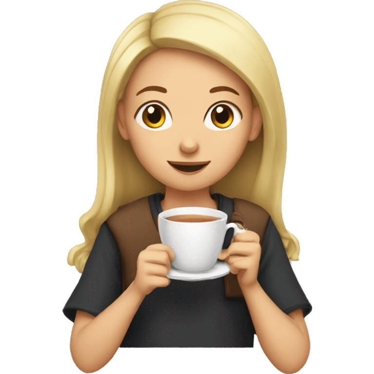 Girl sipping tea emoji