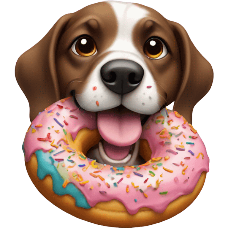 dog eating a donut emoji