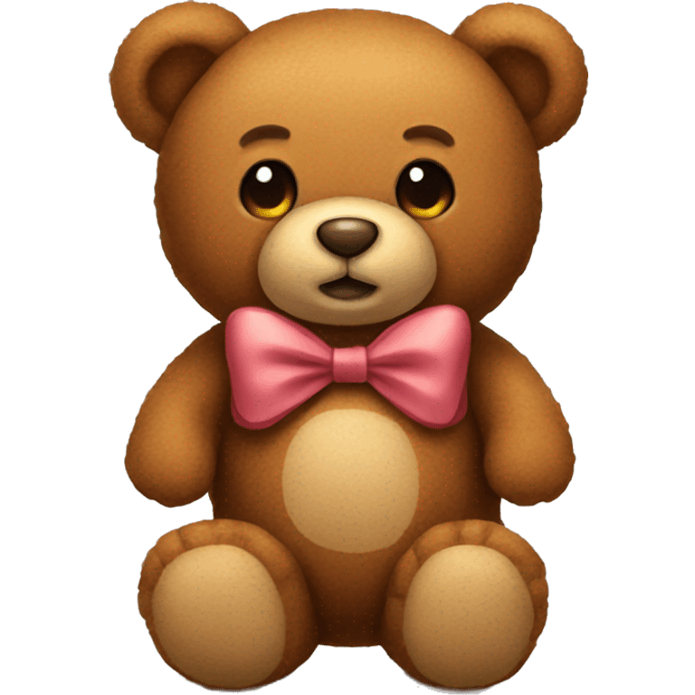 brown teddy bear with a bow emoji