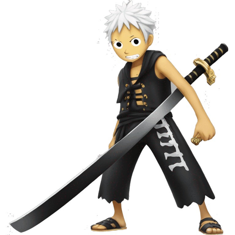 Trafalgar D. Water Law in ONE PIECE with a katana emoji