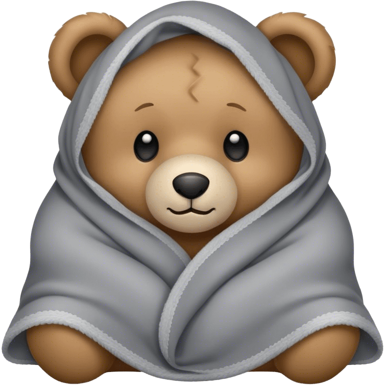 Teddy bear wrapped in a blanket emoji