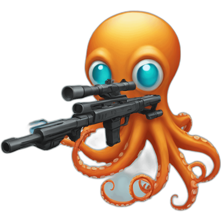 octopus holding a laser rifle emoji