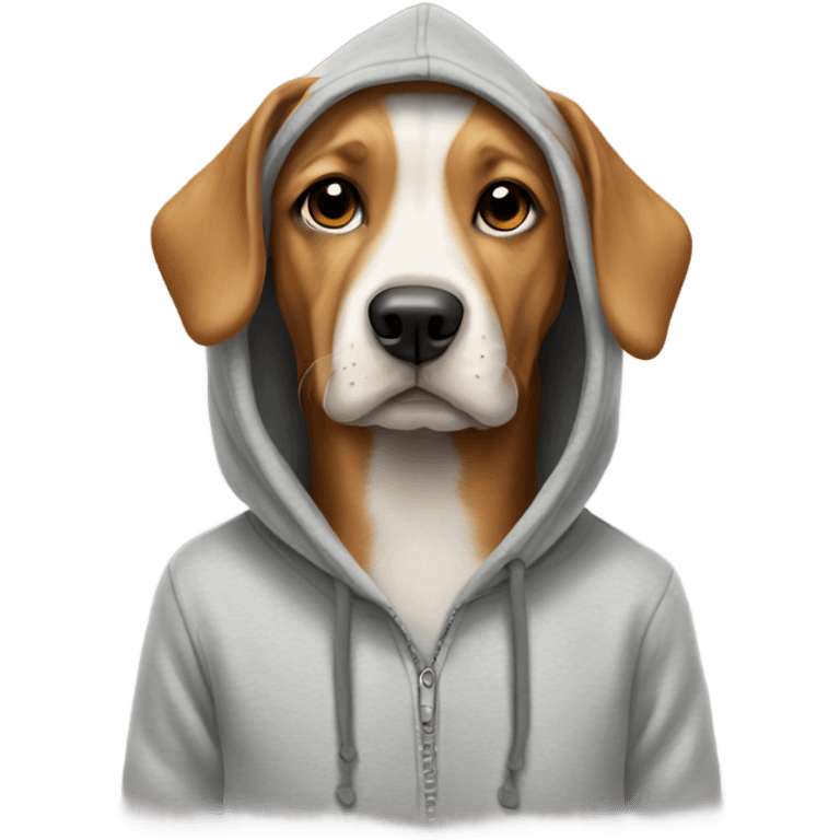 Dog wearing hoodie emoji