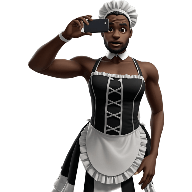 selfie of a dark-skinned maid emoji