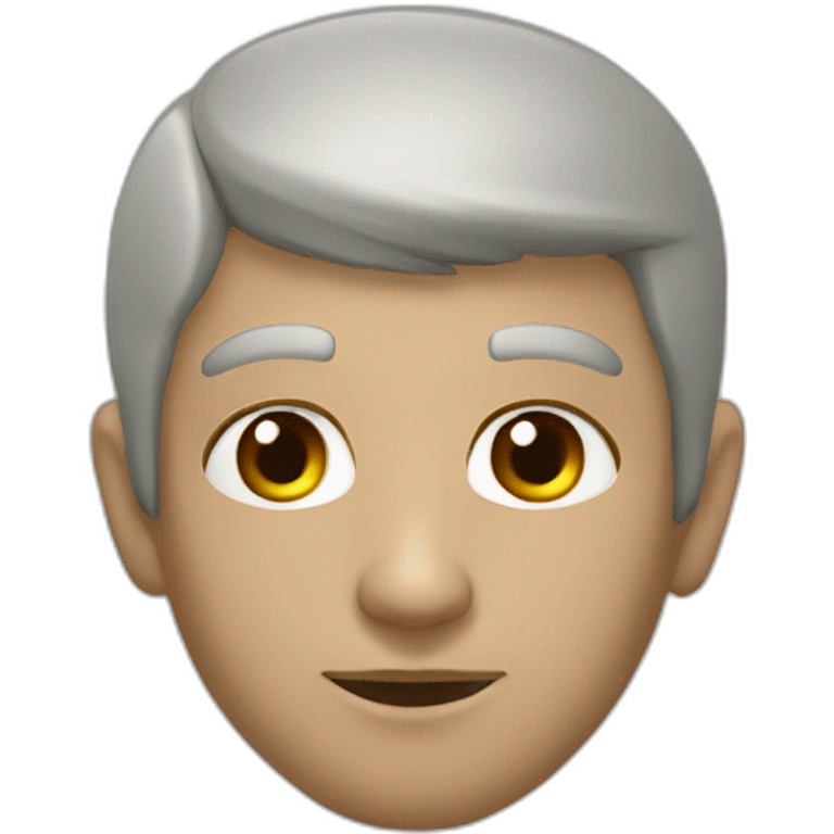 Garoto moreno, olhos grandes, rosto triangular, testa grande, lábios pequenos emoji