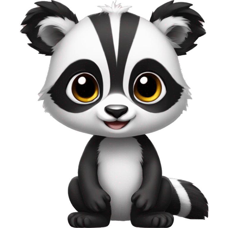 Cute panda-lemur-raccoonhybrid full body emoji