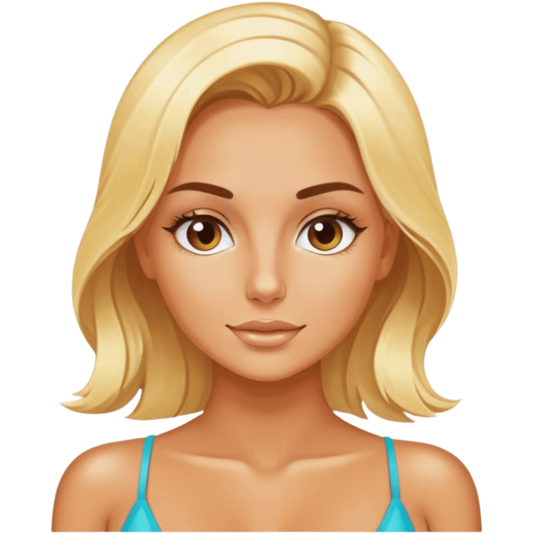 Blonde girl spray tanning  emoji