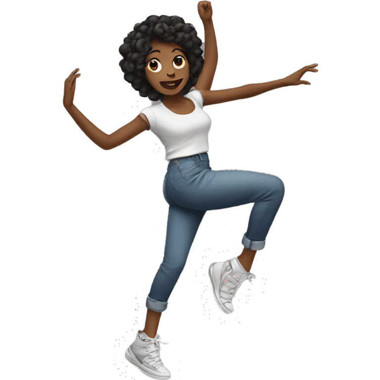 Girl dancing street style  emoji