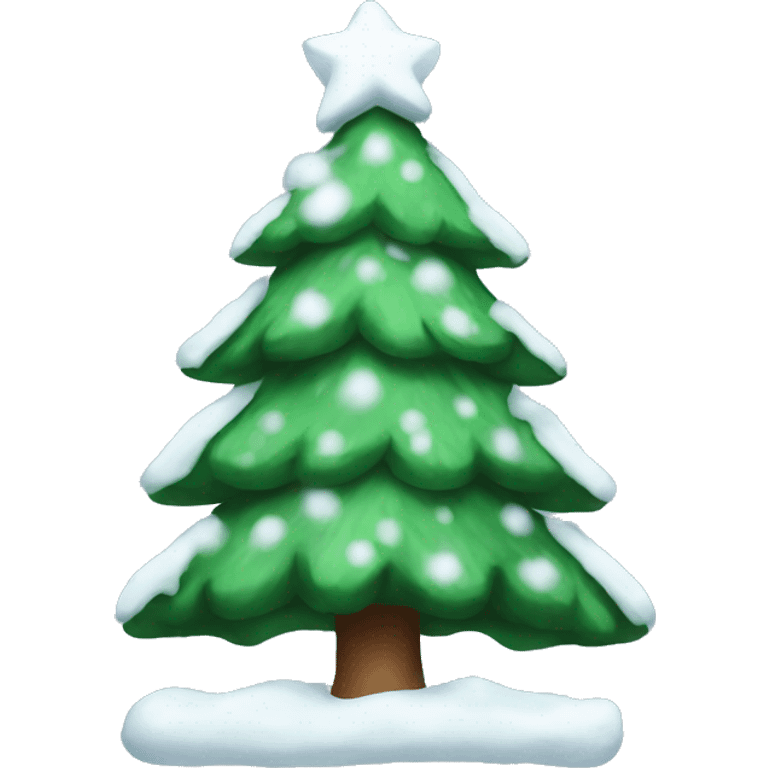 Christmas tree with snow emoji