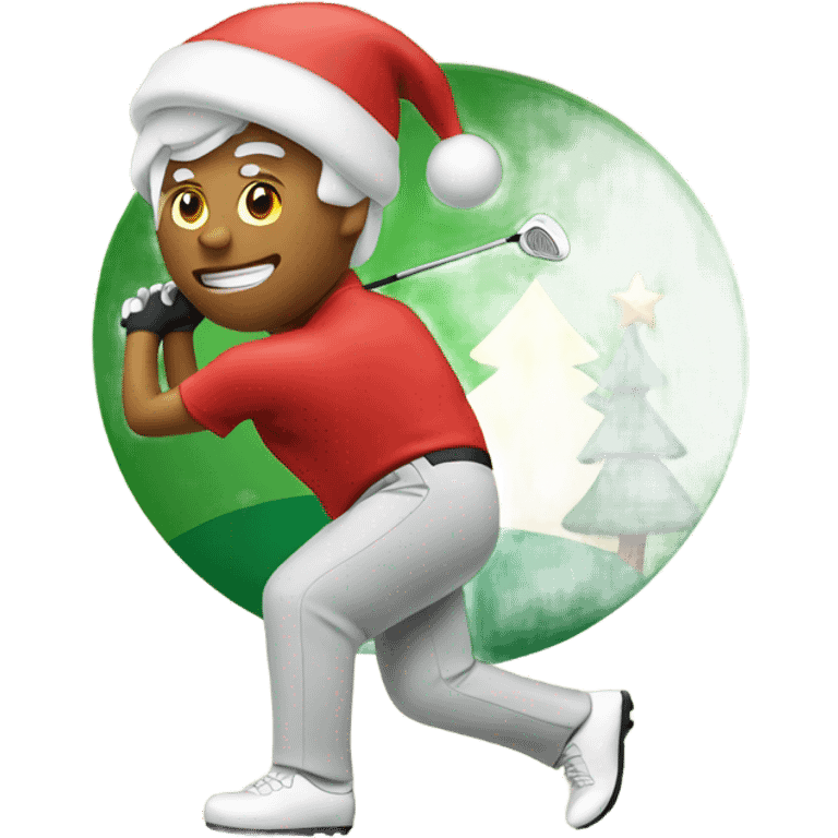 Golfer in Christmas  emoji